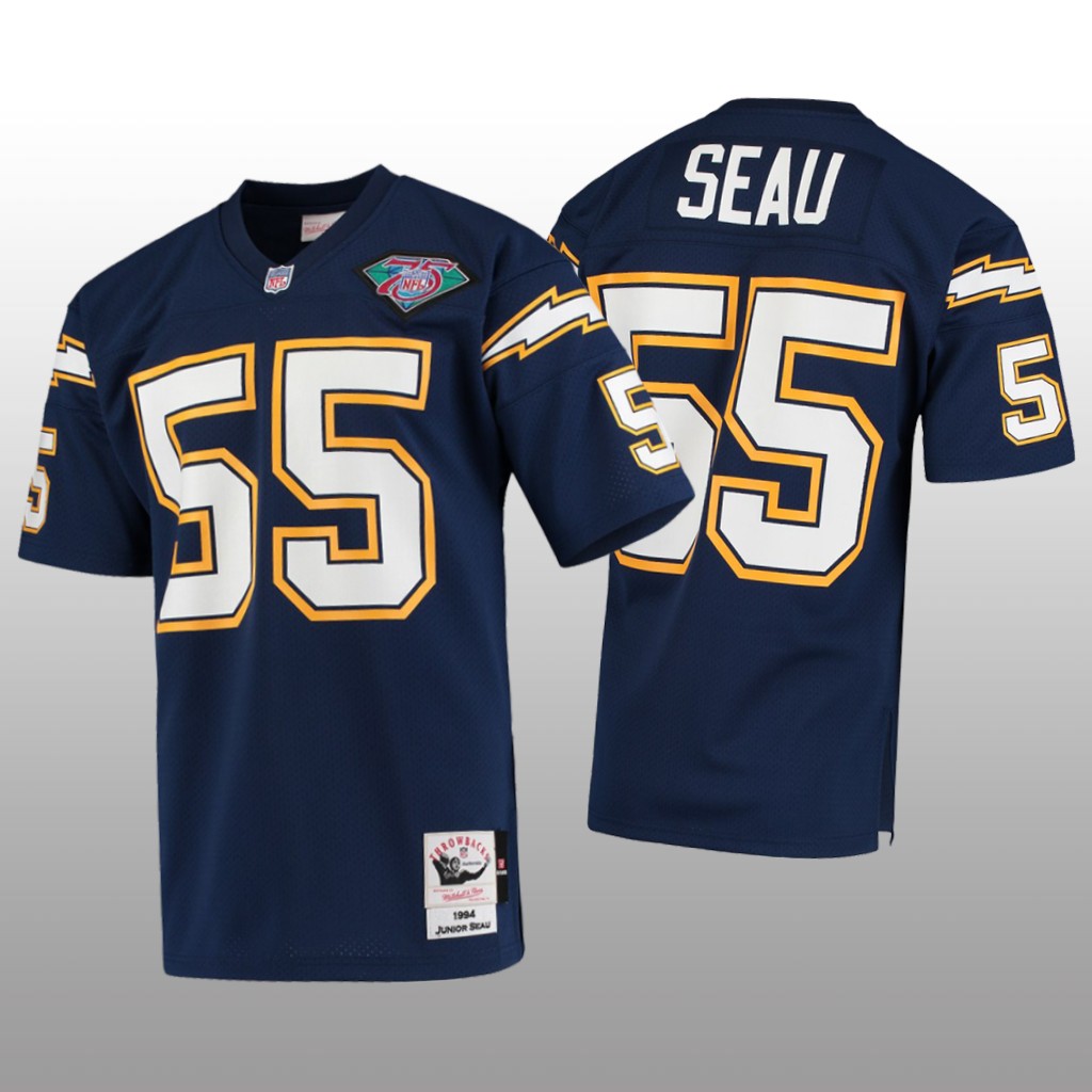 San Diego Chargers Junior Seau Mitchell & Ness Navy Throwback Jersey - Men's