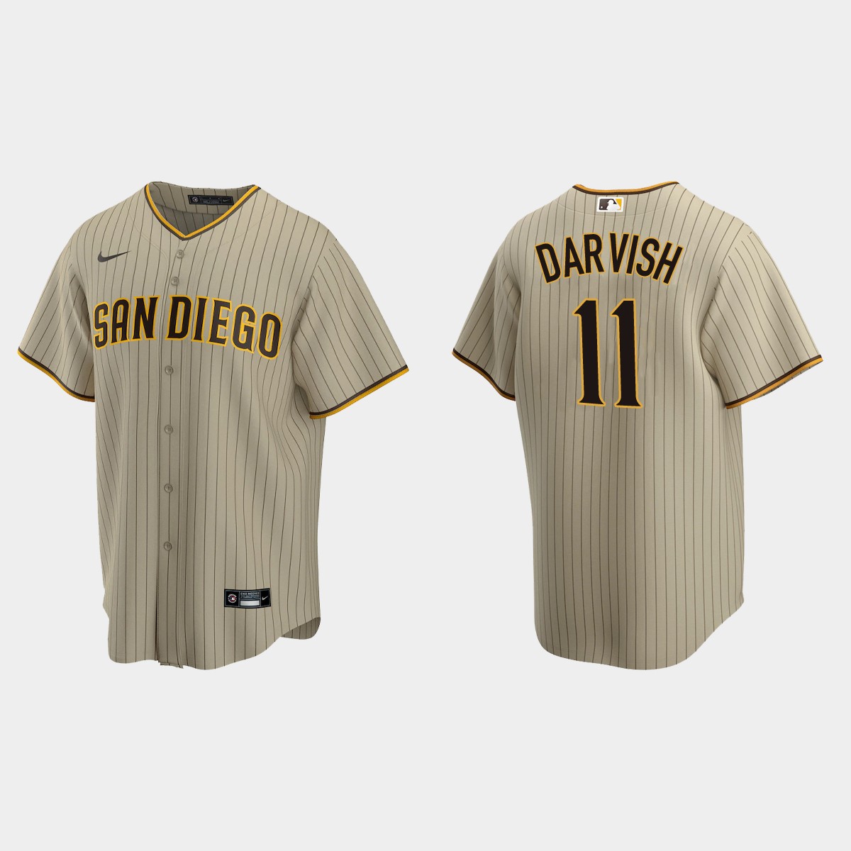 San Diego Padres #11 Yu Darvish Alternate Jersey - Sand Brown