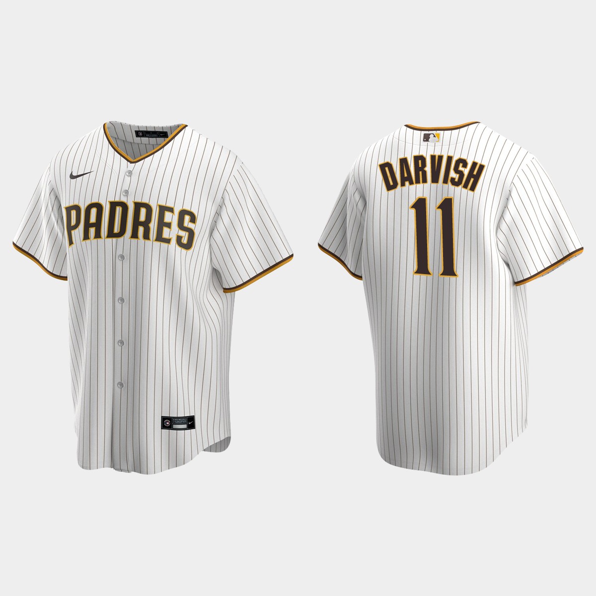 San Diego Padres #11 Yu Darvish Home Jersey - White Brown