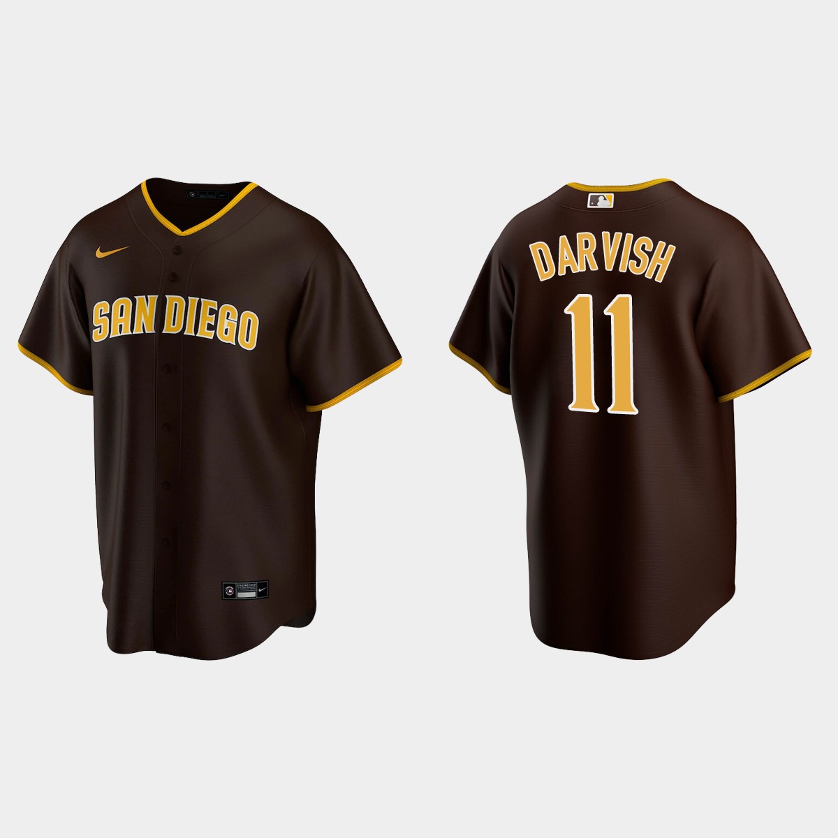 San Diego Padres #11 Yu Darvish Trade Road Jersey - Brown