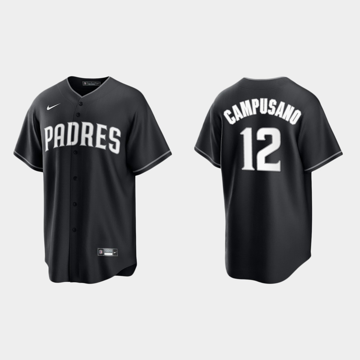 San Diego Padres Luis Campusano Jersey - Black White