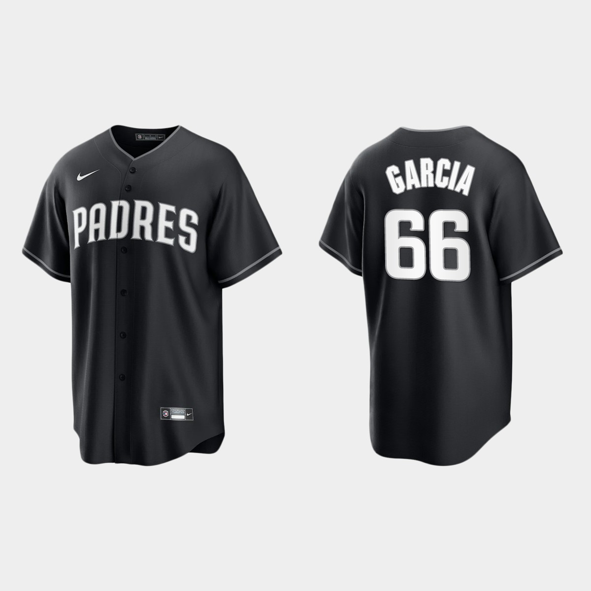 San Diego Padres Luis Garcia Jersey - Black White