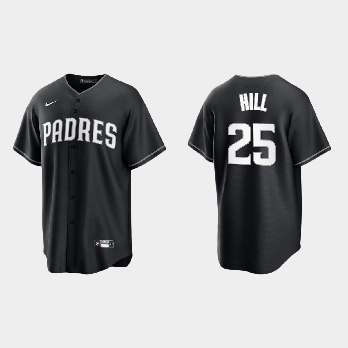 San Diego Padres Tim Hill Jersey - Black White