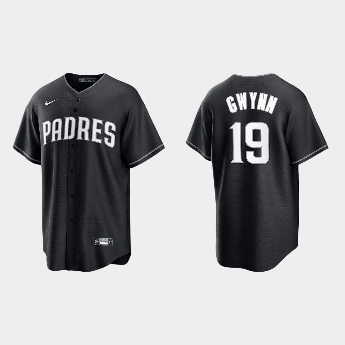 San Diego Padres Tony Gwynn 2021 All Black Fashion Jersey - Black White