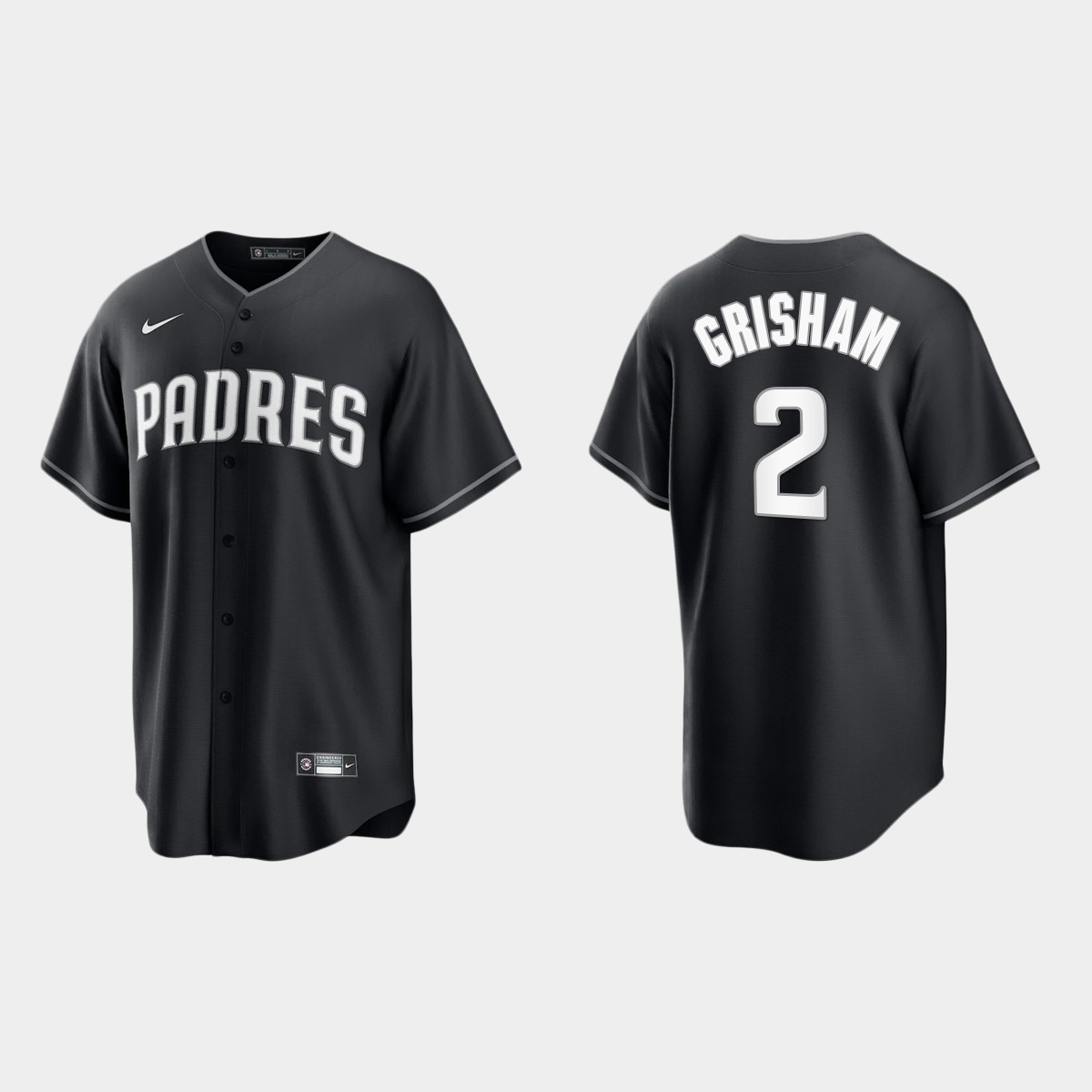 San Diego Padres Trent Grisham 2021 All Black Fashion Jersey - Black White