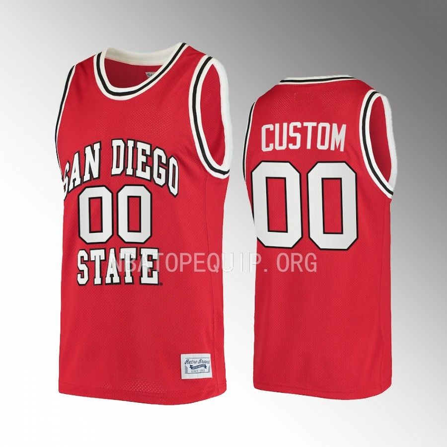 San Diego State Aztecs Custom Jersey 2022-23 Retro  Red Uniform