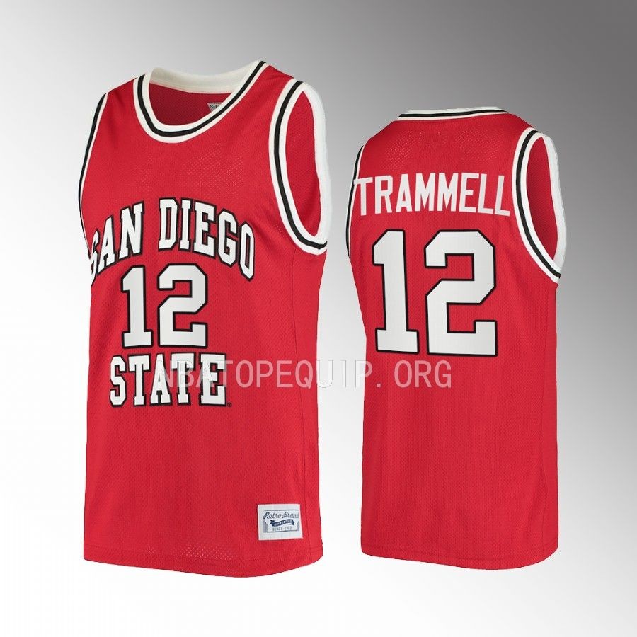 San Diego State Aztecs Darrion Trammell Jersey 2022-23 Retro  Red Uniform