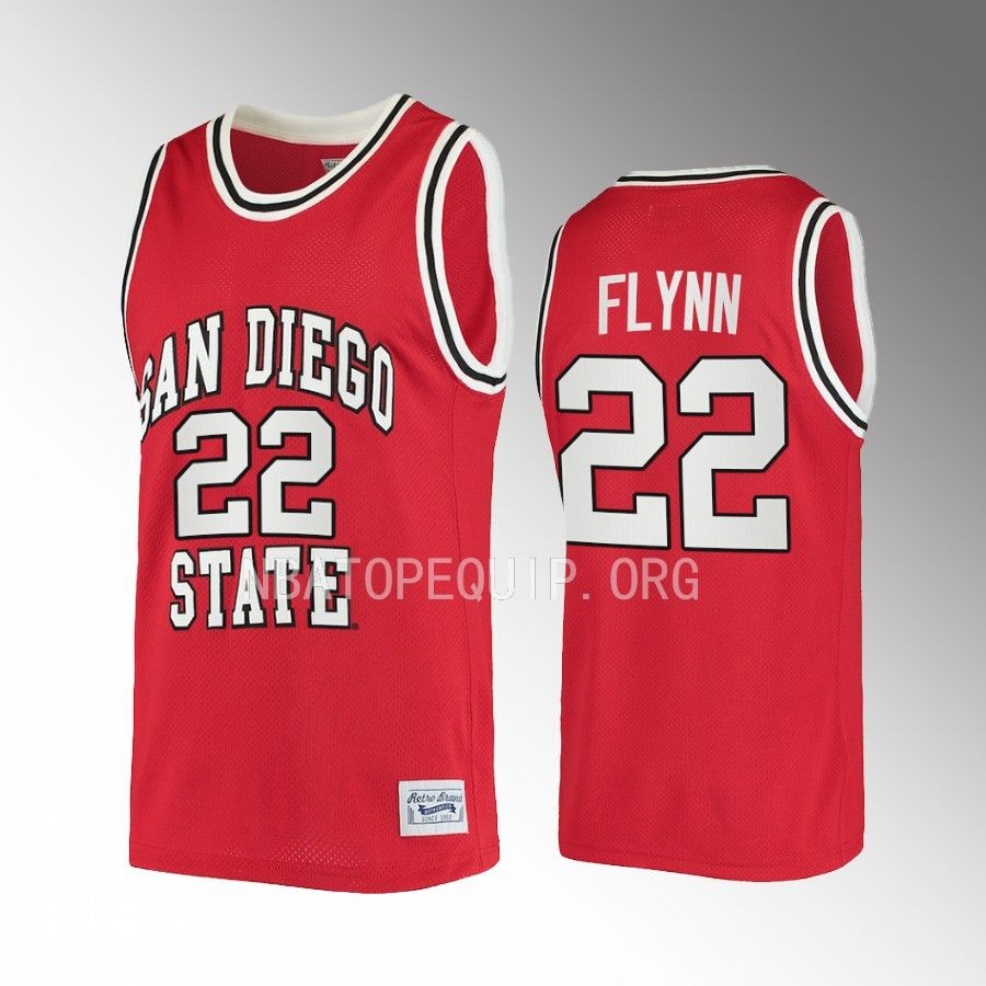 San Diego State Aztecs Malachi Flynn Jersey Retro  Red Alumni Uniform