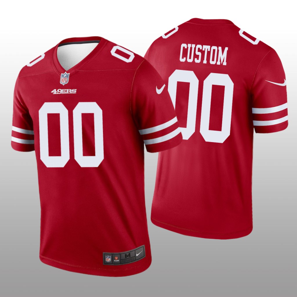 San Francisco 49ers #00 Custom Scarlet legend color rush Jersey - Men's