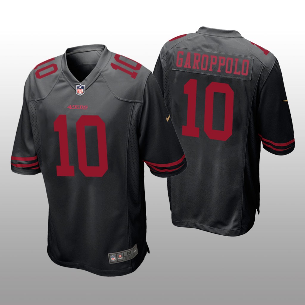 San Francisco 49ers #10 Black Men's Jimmy Garoppolo Game Jersey