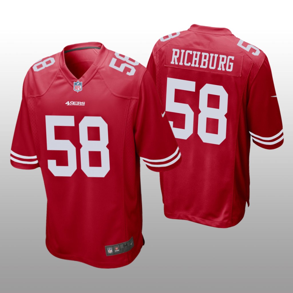 San Francisco 49ers #58 Scarlet Men's Weston Richburg Game Jersey
