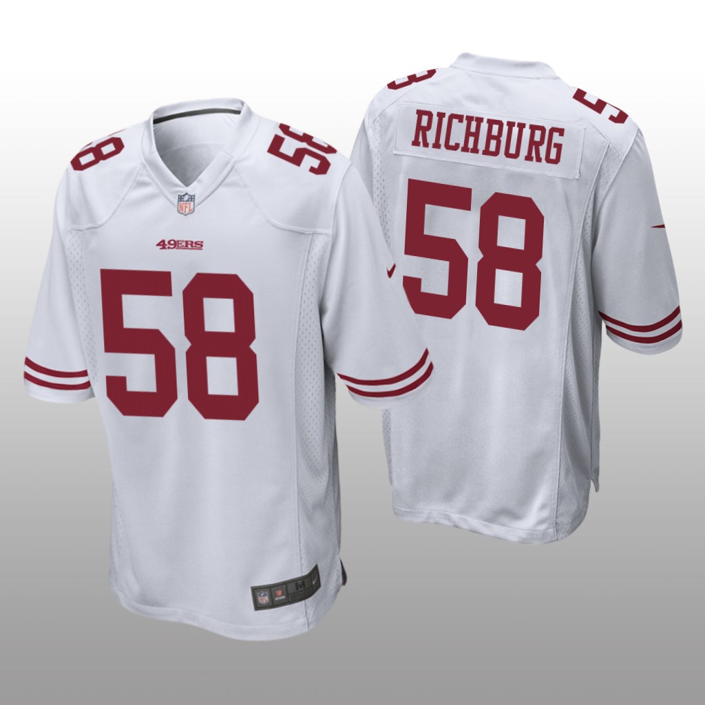 San Francisco 49ers #58 White Men's Weston Richburg Game Jersey