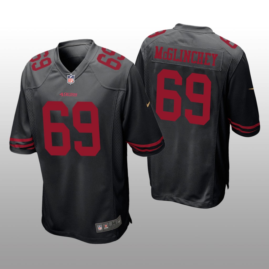 San Francisco 49ers #69 Black Men's Mike McGlinchey Game Jersey