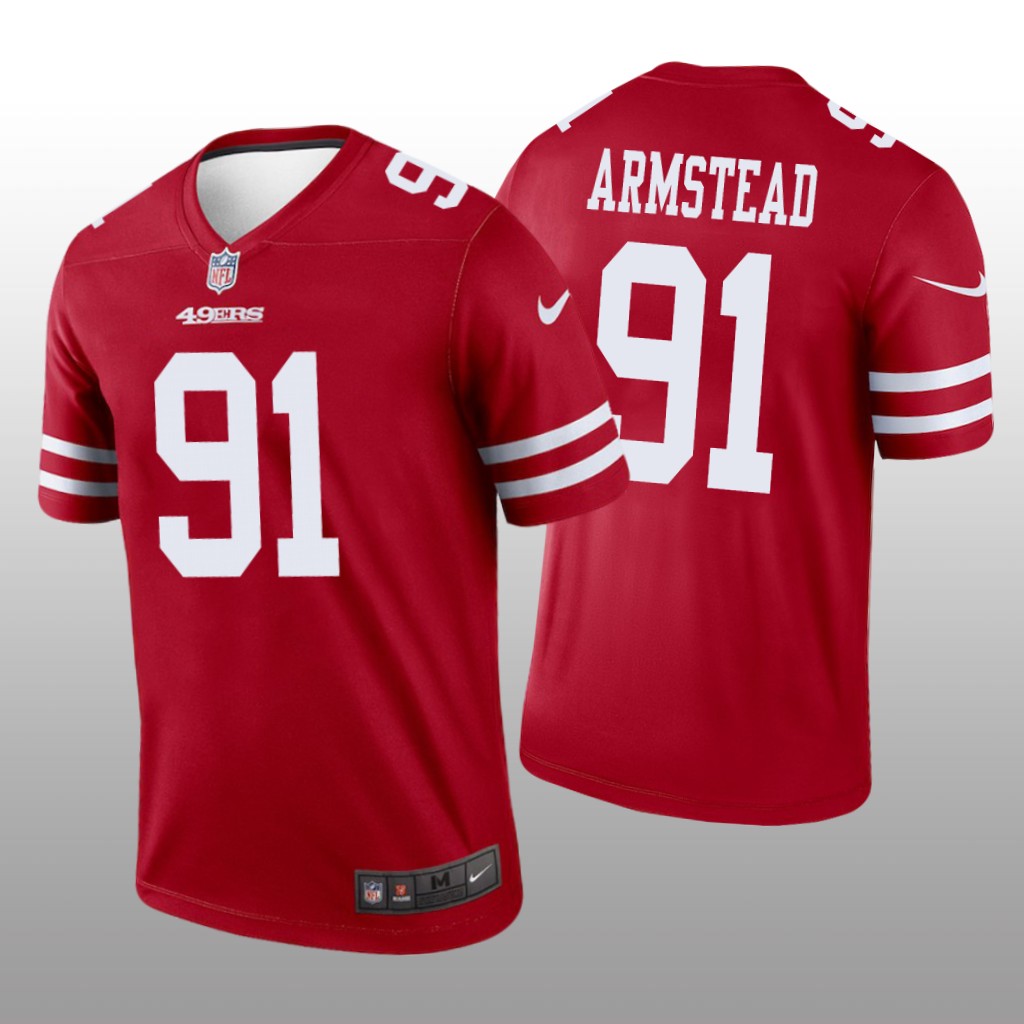 San Francisco 49ers #91 Arik Armstead Scarlet legend color rush Jersey - Men's