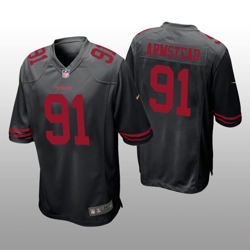 San Francisco 49ers #91 Black Men's Arik Armstead Game Jersey