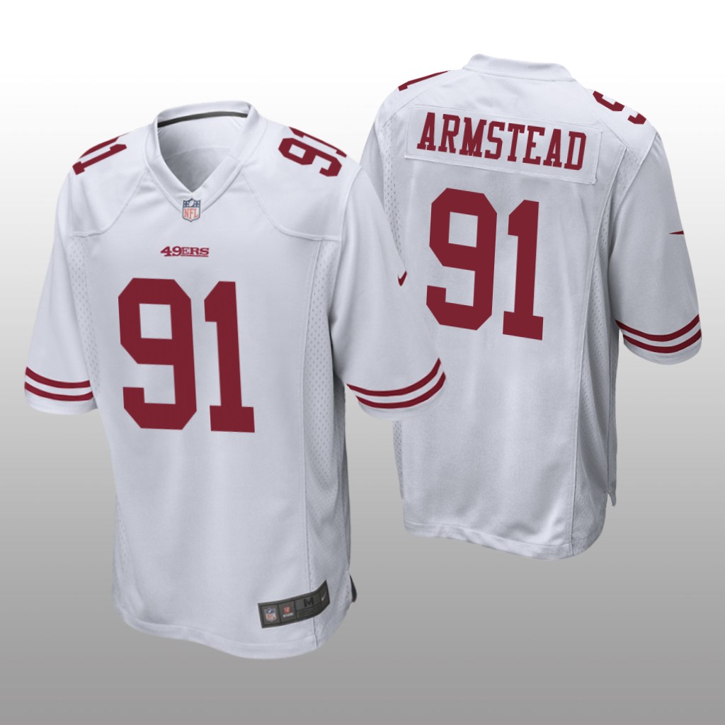 San Francisco 49ers #91 White Men's Arik Armstead Game Jersey