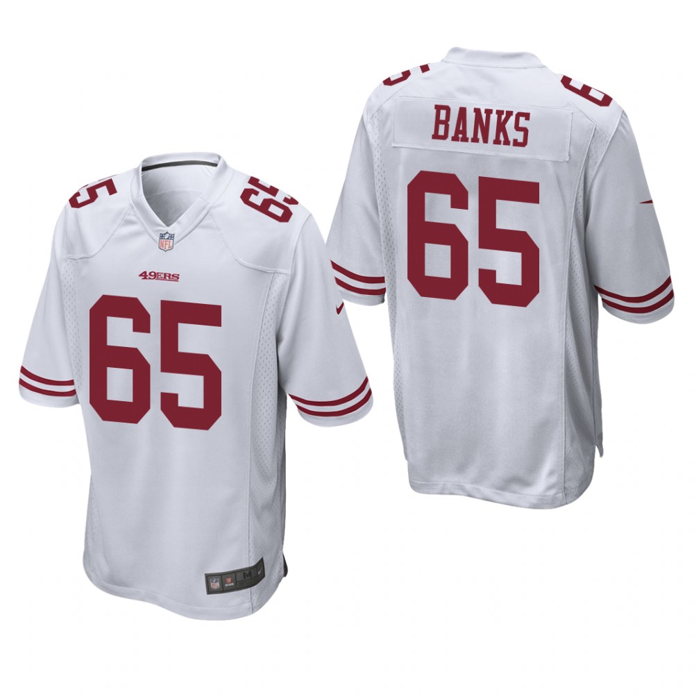 San Francisco 49ers Aaron Banks White Jersey Game - Men's
