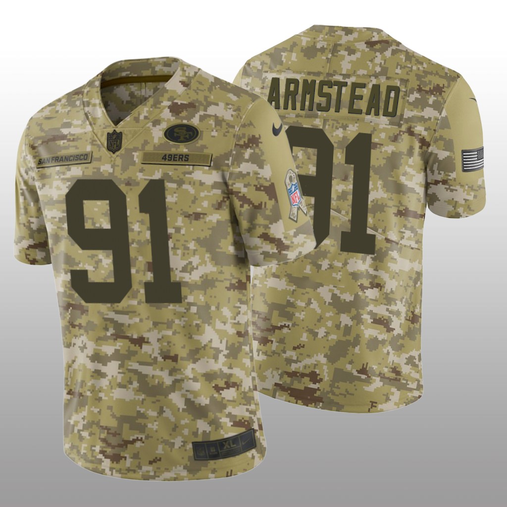 San Francisco 49ers Arik Armstead #91 Salute to Service Limited Jersey - Camo
