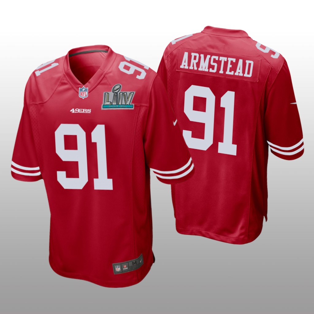 San Francisco 49ers Arik Armstead Scarlet Game Jersey Super Bowl LIV - Men's