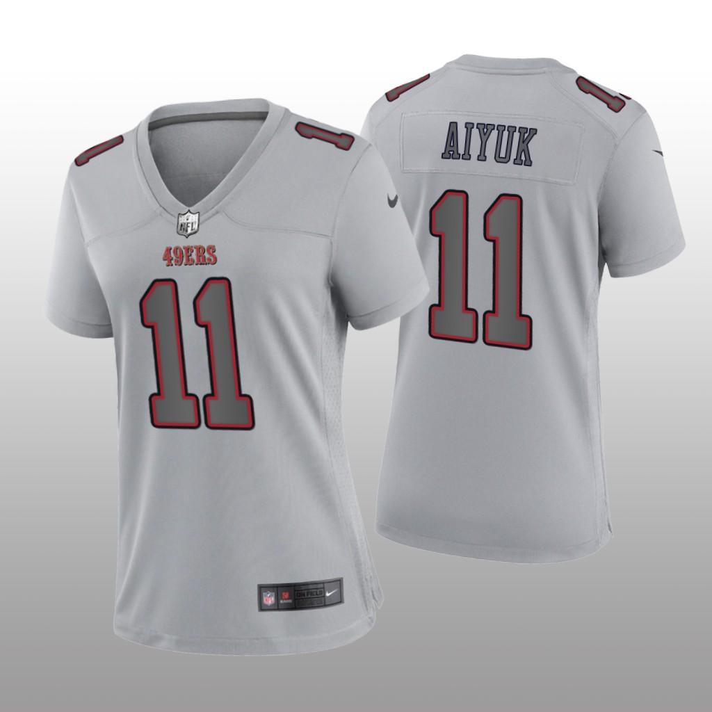 San Francisco 49ers Brandon Aiyuk Gray Jersey Atmosphere Fashion Game - Women's