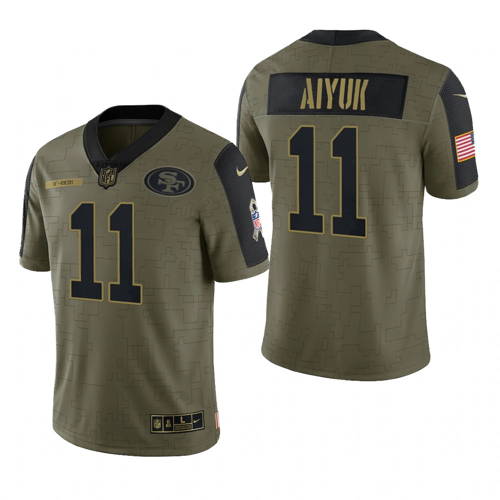San Francisco 49ers Brandon Aiyuk Olive Limited Jersey 2021 Salute To Service - Men's