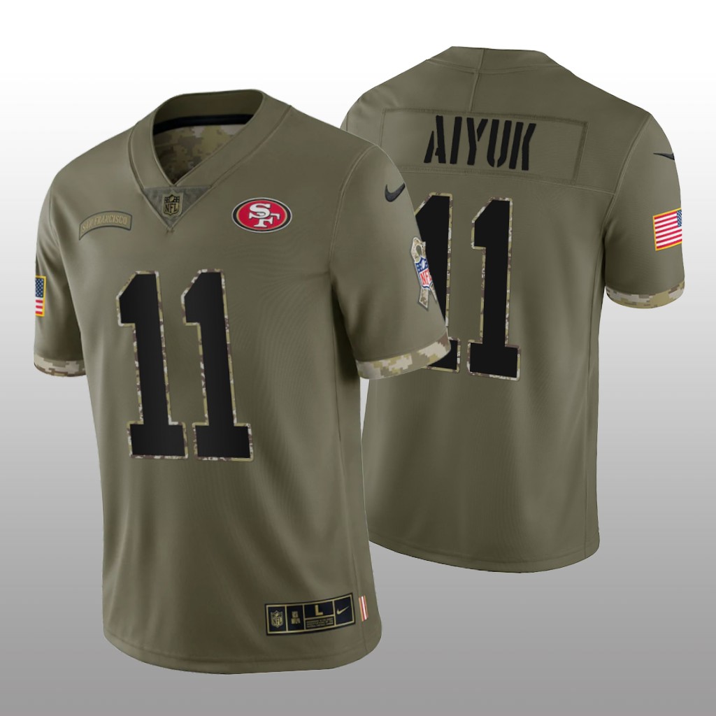 San Francisco 49ers Brandon Aiyuk Olive Limited Jersey 2022 Salute To Service - Men's