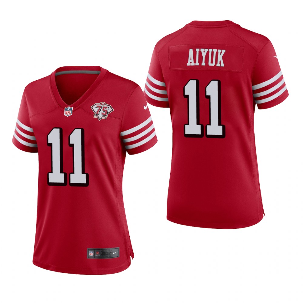 San Francisco 49ers Brandon Aiyuk Scarlet Alternate Game Jersey 75th Anniversary - Women's