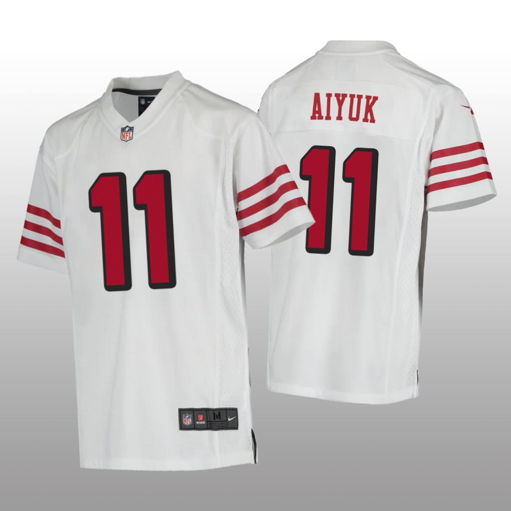 San Francisco 49ers Brandon Aiyuk White Jersey Color Rush Game - Youth