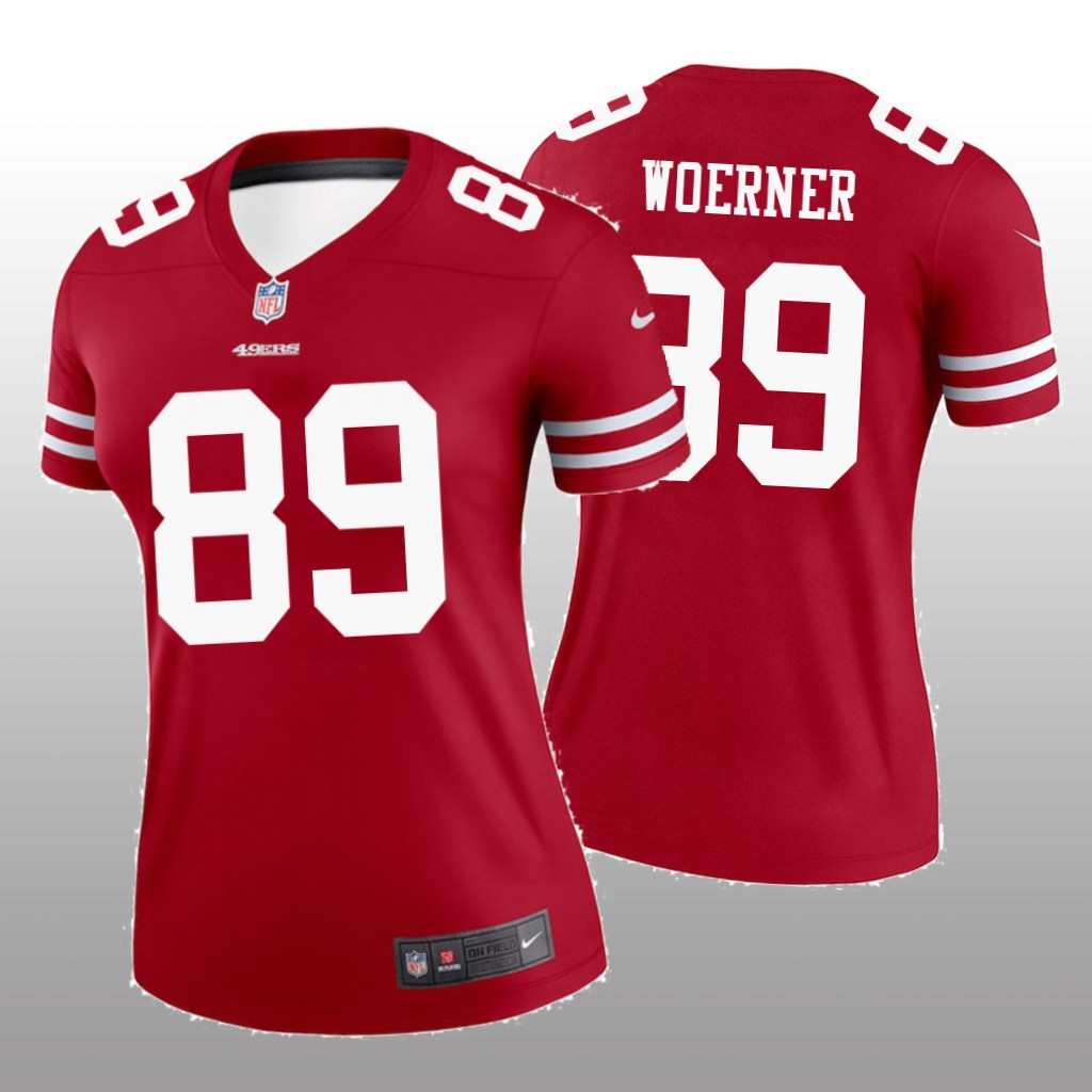 San Francisco 49ers Charlie Woerner Scarlet Jersey Legend - Women's