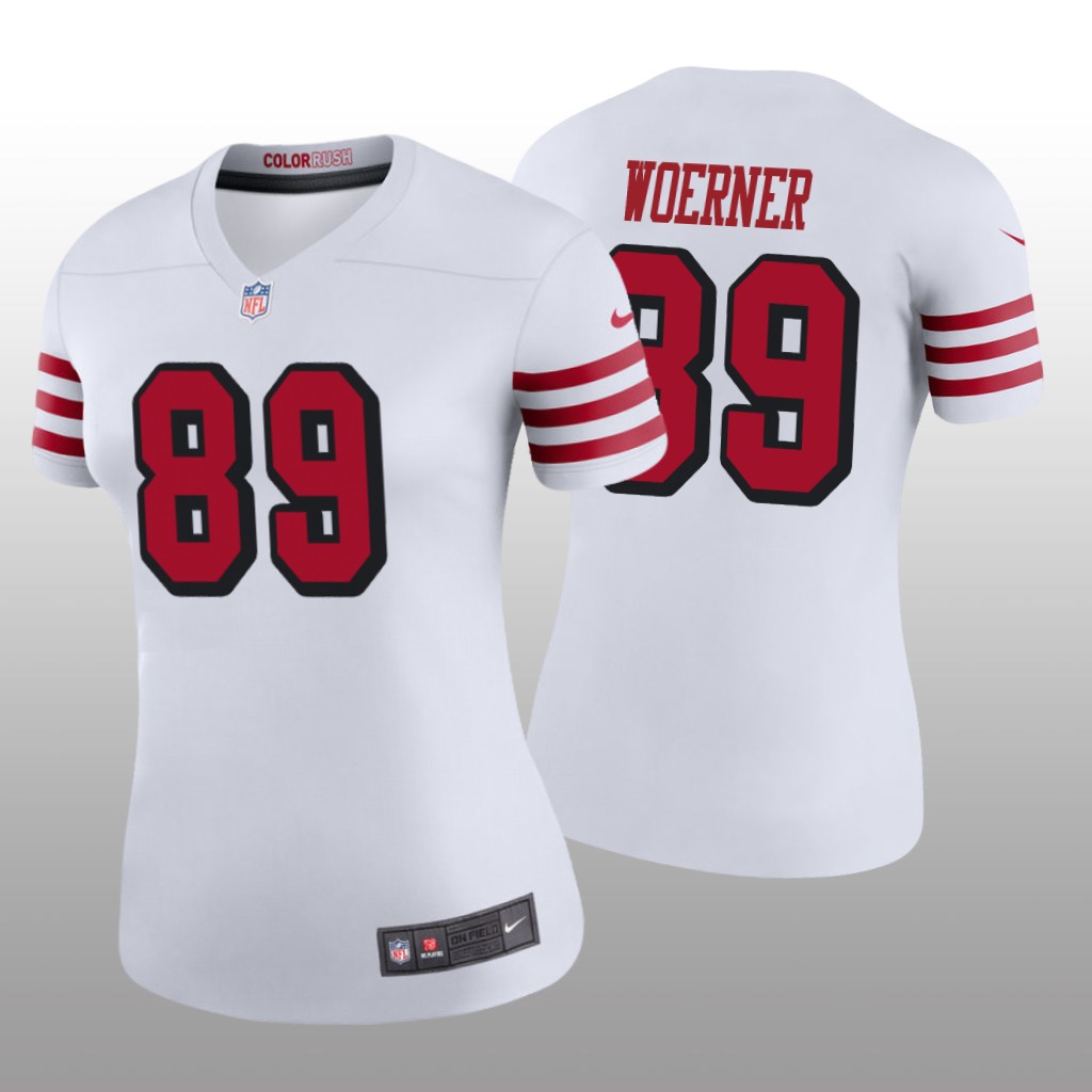 San Francisco 49ers Charlie Woerner White Jersey Color Rush Legend - Women's