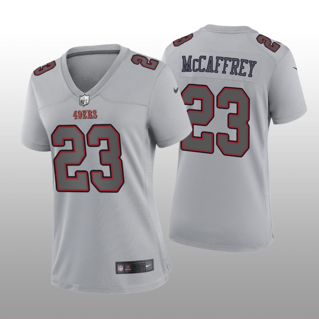 San Francisco 49ers Christian McCaffrey Gray Jersey Atmosphere Fashion Game - Women's