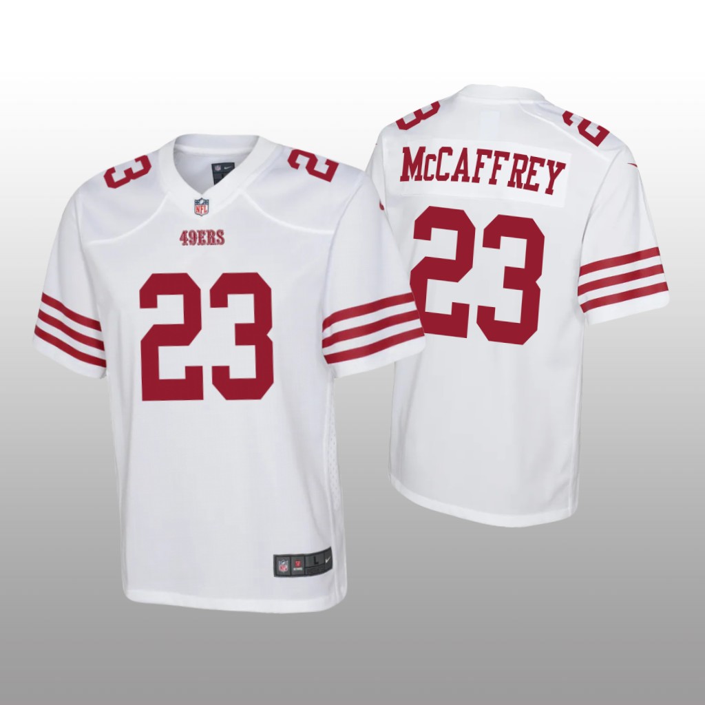 San Francisco 49ers Christian McCaffrey White Jersey Game - Youth