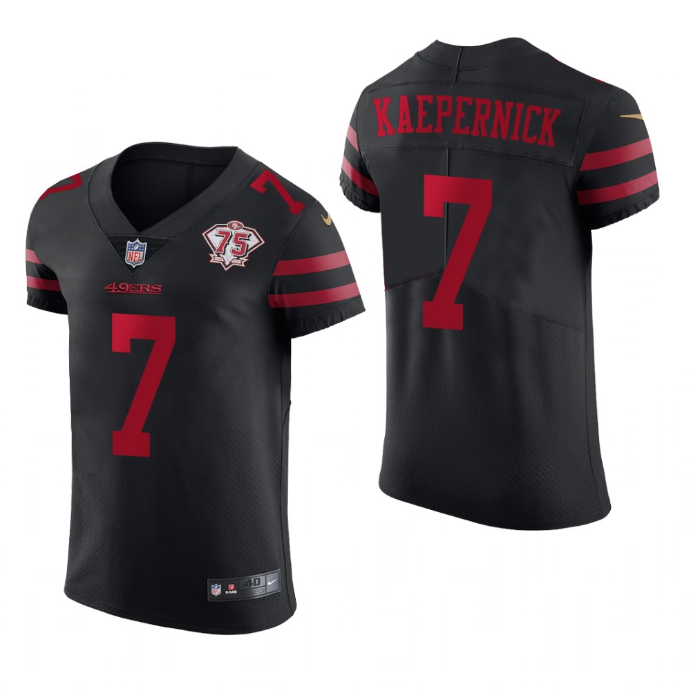 San Francisco 49ers Colin Kaepernick Black Jersey 75th Anniversary Men's