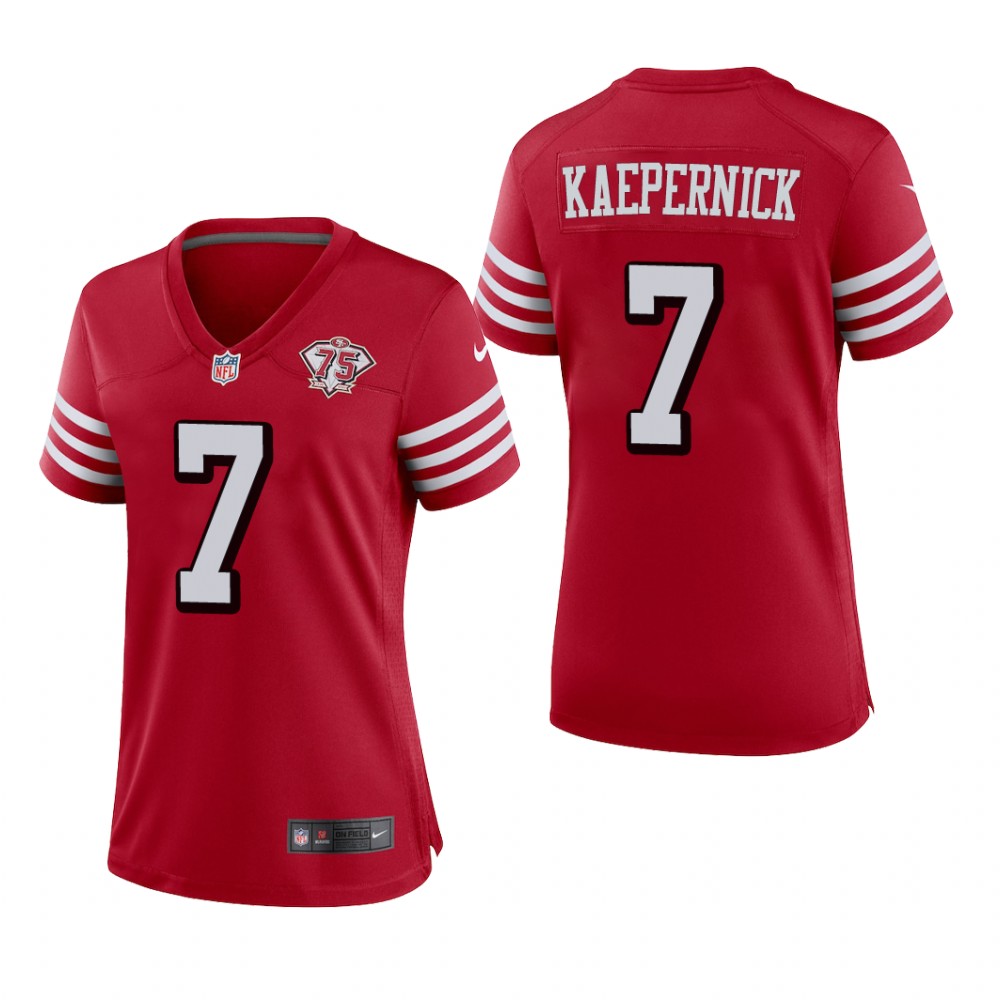 San Francisco 49ers Colin Kaepernick Scarlet Jersey 75th Anniversary - Women's