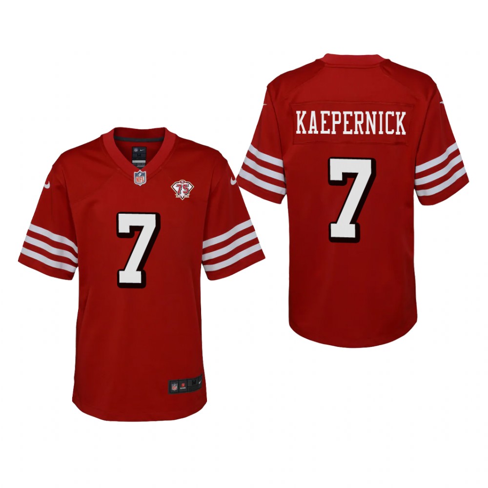 San Francisco 49ers Colin Kaepernick Scarlet Jersey 75th Anniversary - Youth