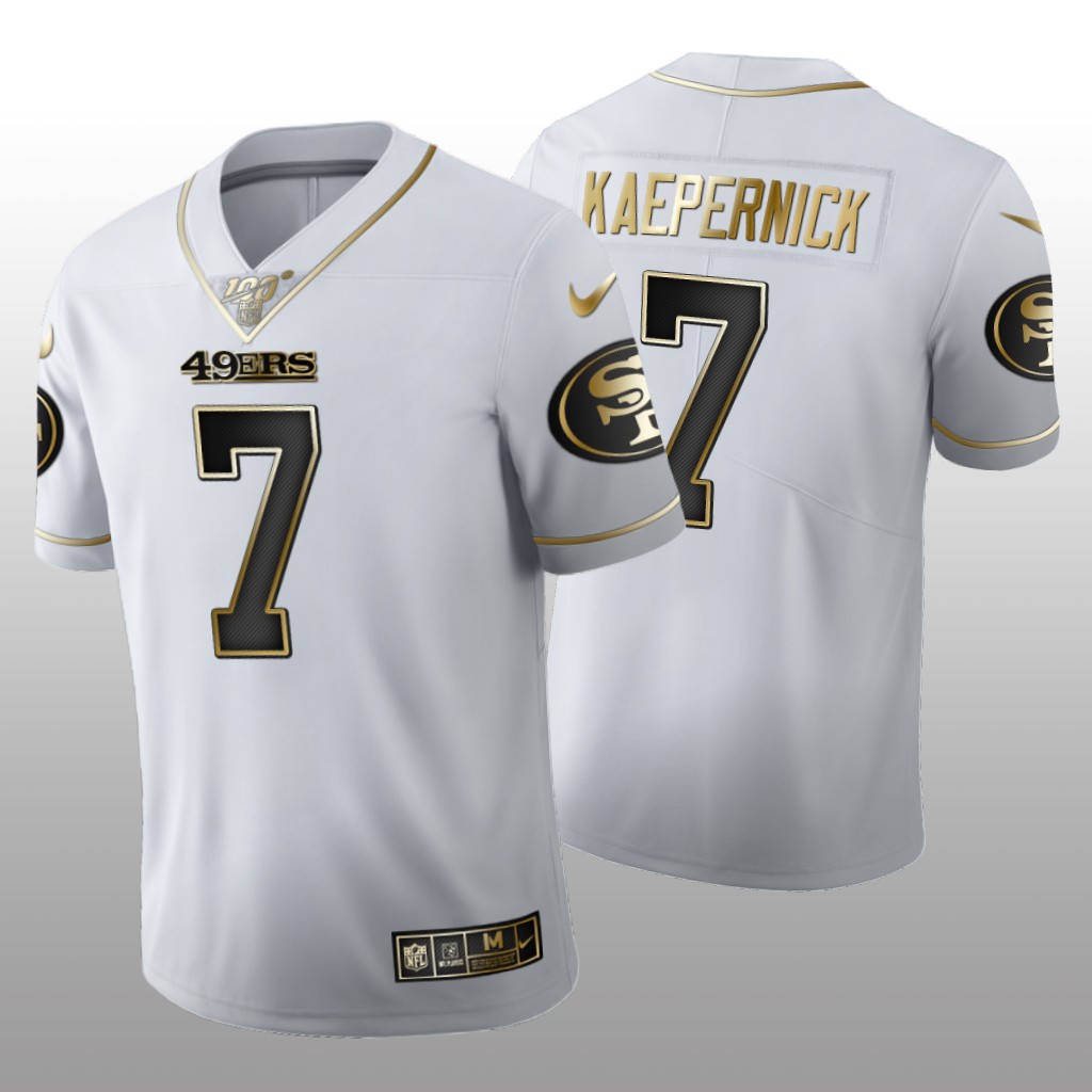 San Francisco 49ers Colin Kaepernick White Golden Edition Jersey 100th Season Men's