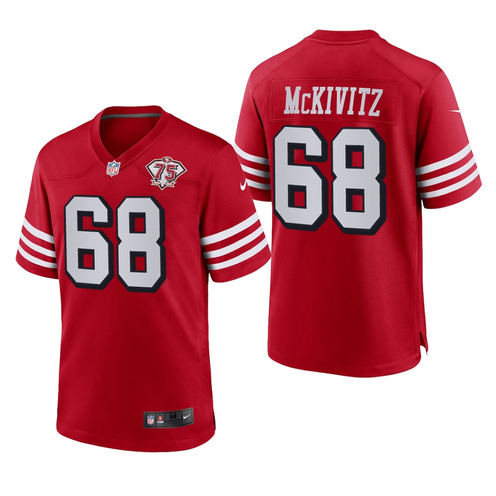 San Francisco 49ers Colton McKivitz Scarlet Alternate Game Jersey 75th Anniversary - Men's