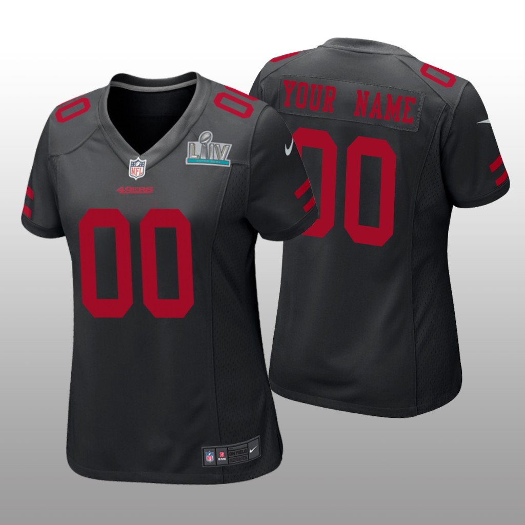 San Francisco 49ers Custom Black Game Jersey Super Bowl LIV - Women's