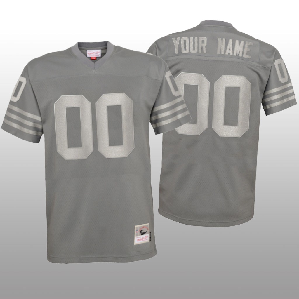 San Francisco 49ers Custom Charcoal Jersey Metal  - Youth
