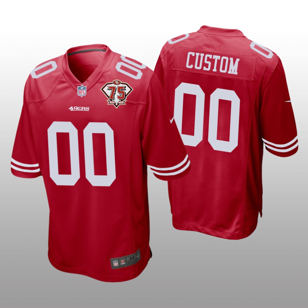 San Francisco 49ers Custom Scarlet Game 75th Anniversary Patch - Men's