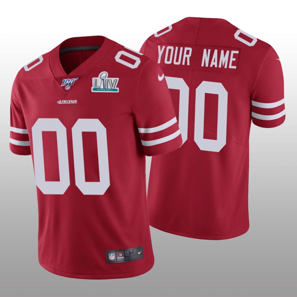San Francisco 49ers Custom Scarlet Vapor Limited Jersey Super Bowl LIV - Men's