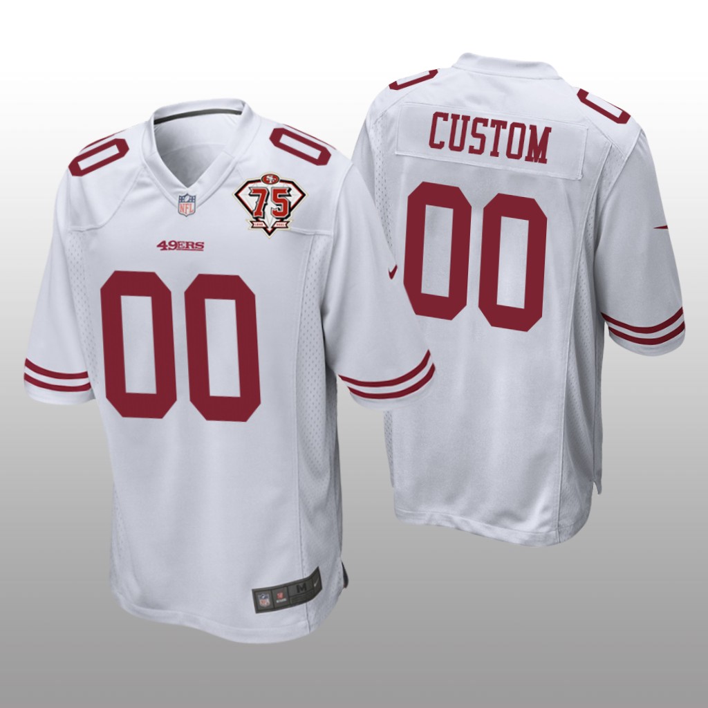 San Francisco 49ers Custom White Game 75th Anniversary Patch - Men's