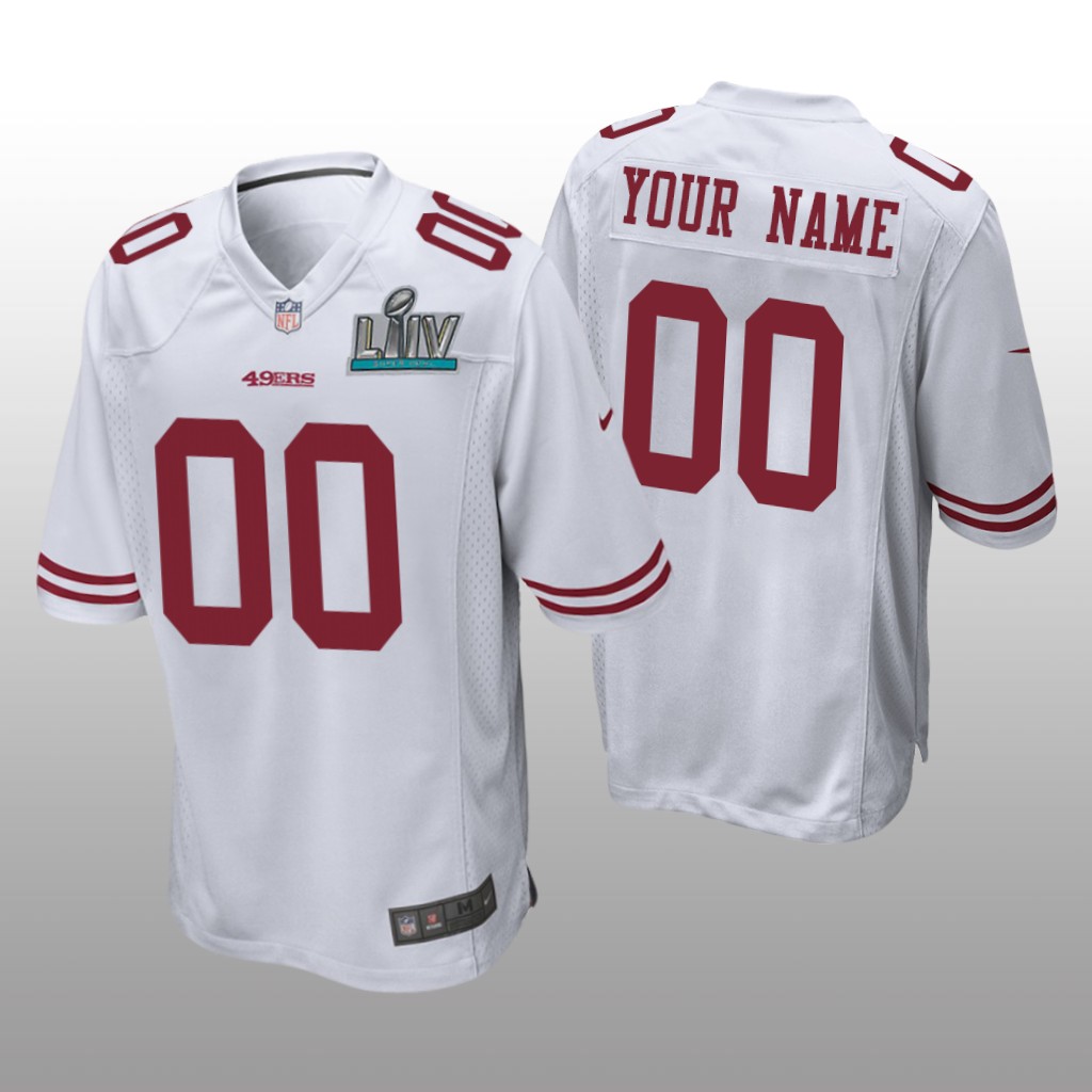 San Francisco 49ers Custom White Game Jersey Super Bowl LIV - Men's