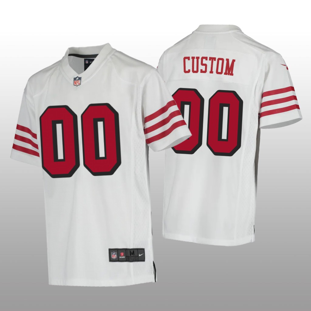 San Francisco 49ers Custom White Jersey Color Rush Game - Youth