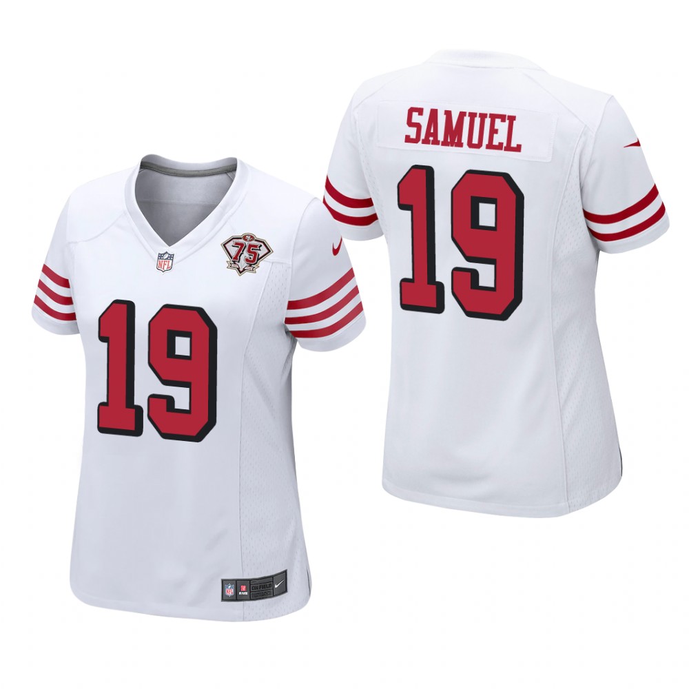 San Francisco 49ers Deebo Samuel White Jersey 75th Anniversary - Women's