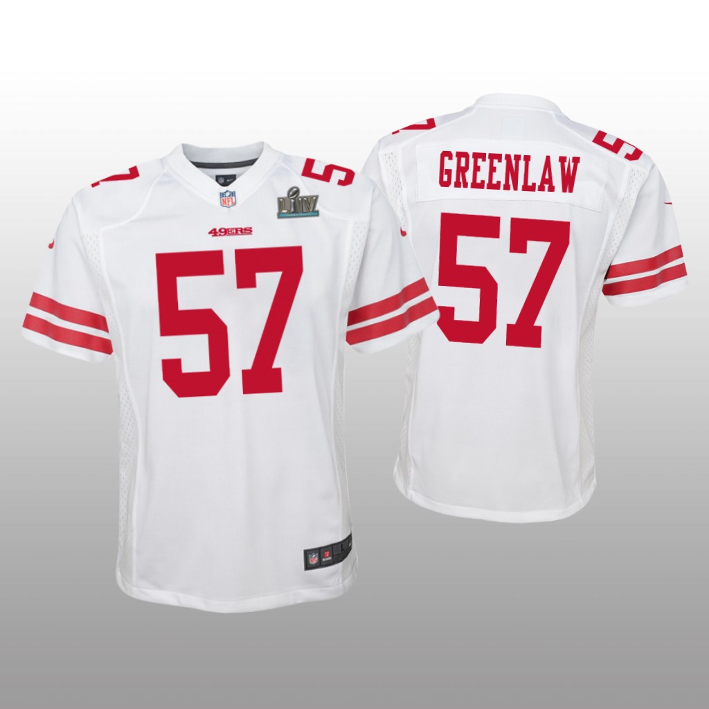 San Francisco 49ers Dre Greenlaw White Game Jersey Super Bowl LIV - Youth