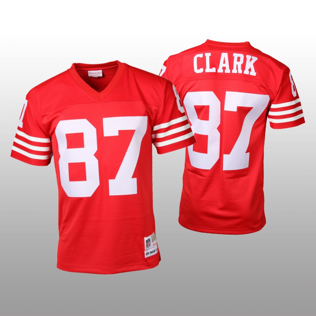 San Francisco 49ers Dwight Clark Red Retired Player Throwback - Men's