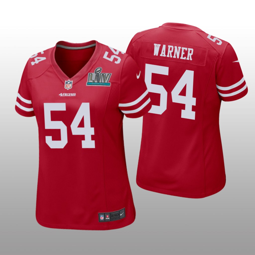 San Francisco 49ers Fred Warner Scarlet Game Jersey Super Bowl LIV - Women's