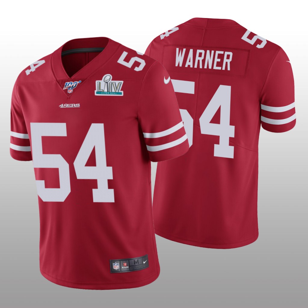 San Francisco 49ers Fred Warner Scarlet Vapor Limited Jersey Super Bowl LIV - Men's