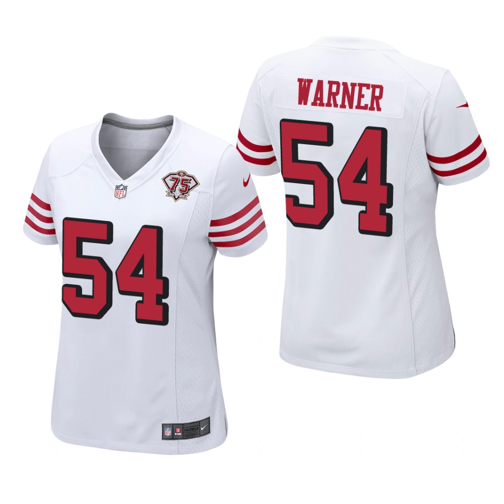 San Francisco 49ers Fred Warner White Alternate Game Jersey 75th Anniversary - Women's